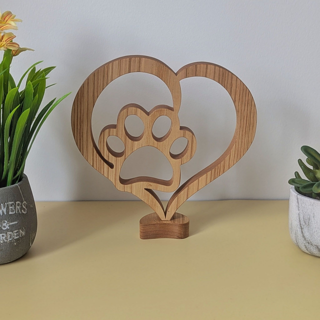 Coeur patte en châtaignier