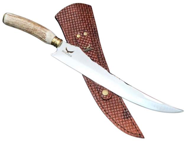 Faca Turca 12 Pol Aço Inox 420c Cabo Chifre De Cervo Bainha