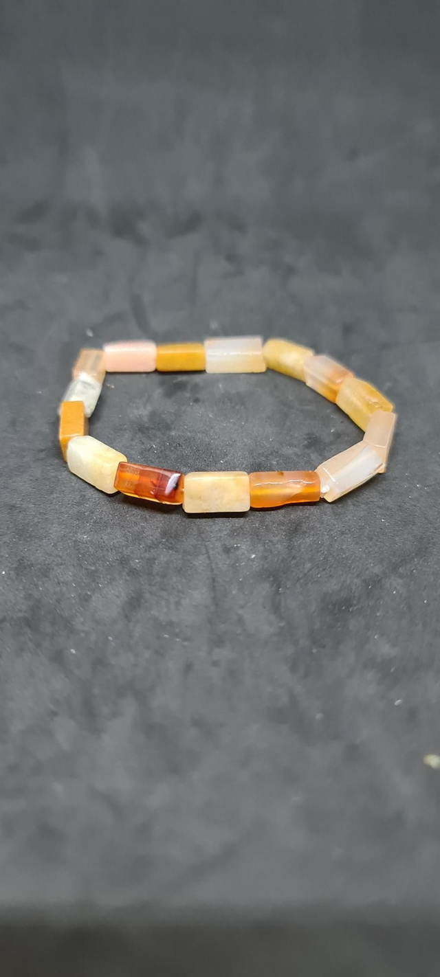 Bracelet calcedoine jaune ,citrine et cornaline