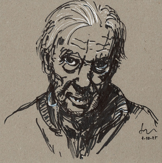 Dibujo: Retrato de Paul Verhoeven