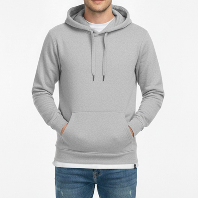 Felpa Basic con Cappuccio Grey