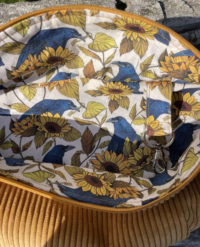 Sac banane velours côtelé - Tournesols