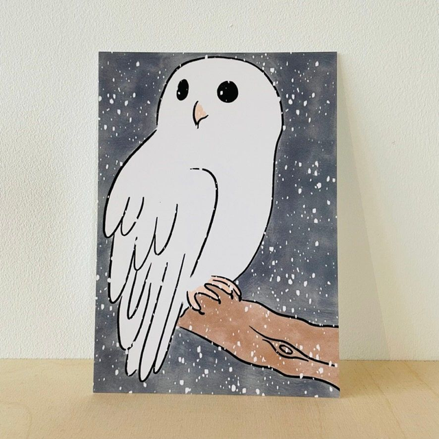 Ansichtkaart met sneeuw, 10 x 15 cm