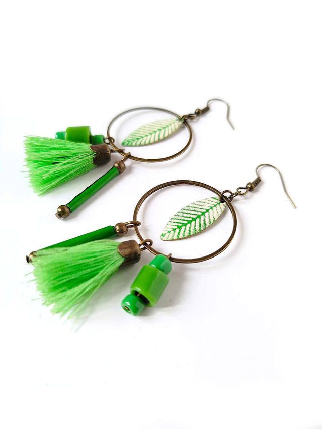 Créoles Upcyclées Perles Recyclées - Végétales