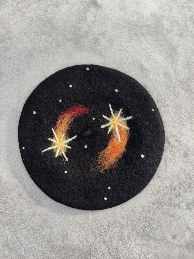 Twin Comets // Upcycled Beret