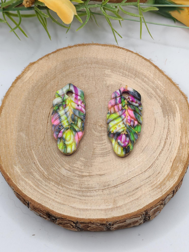 Plume multicolore réversible violet paillettes