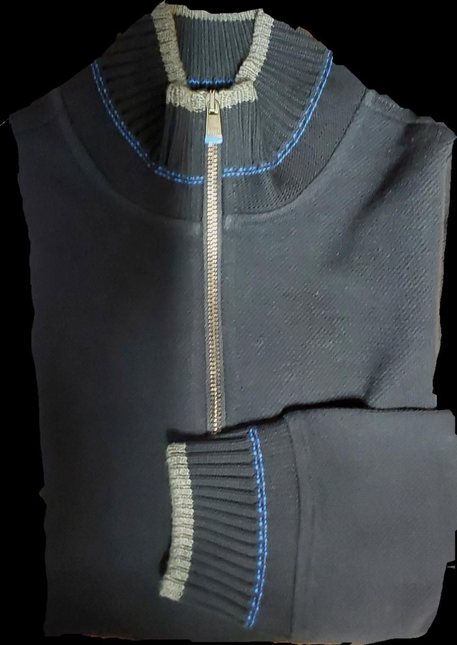 Sweat tshirt uni col camionneur zip MISE AU GREEN 