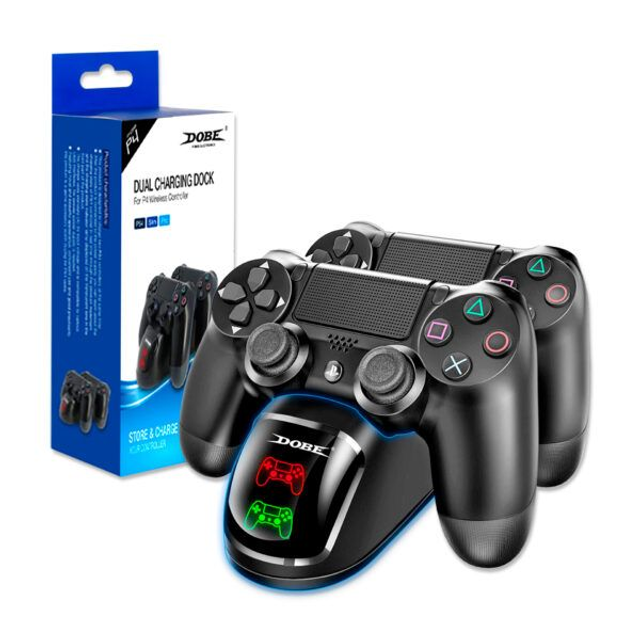 Cargador doble control Ps4 / entrada inferior / Dobe