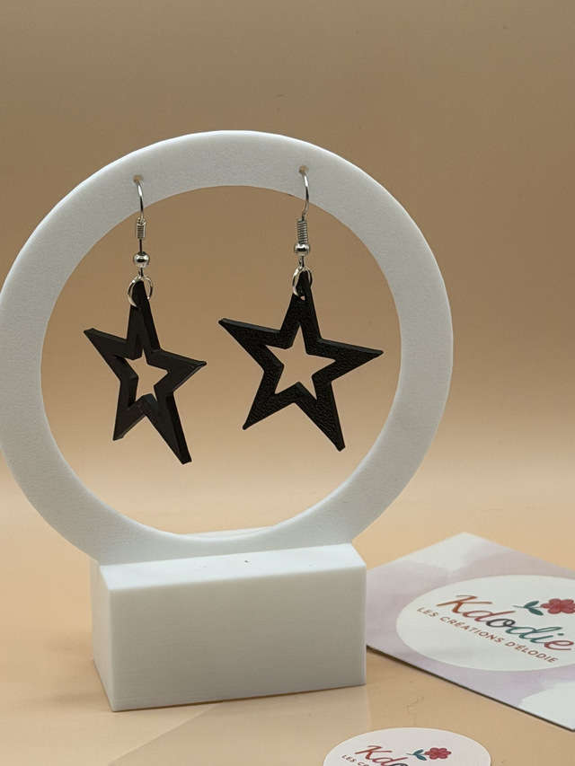 Boucles d'oreilles Géométrique - Etoile -  Attaches inox