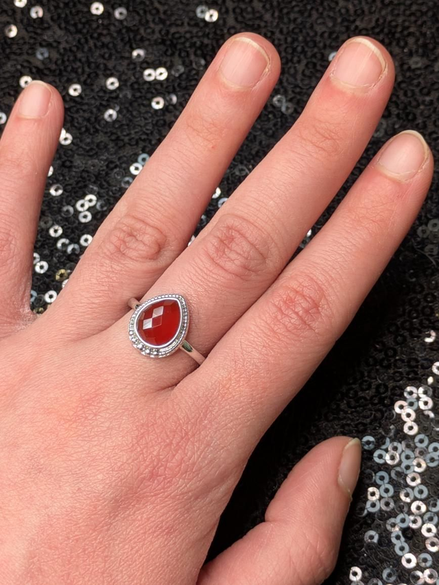 Bague agate rouge 