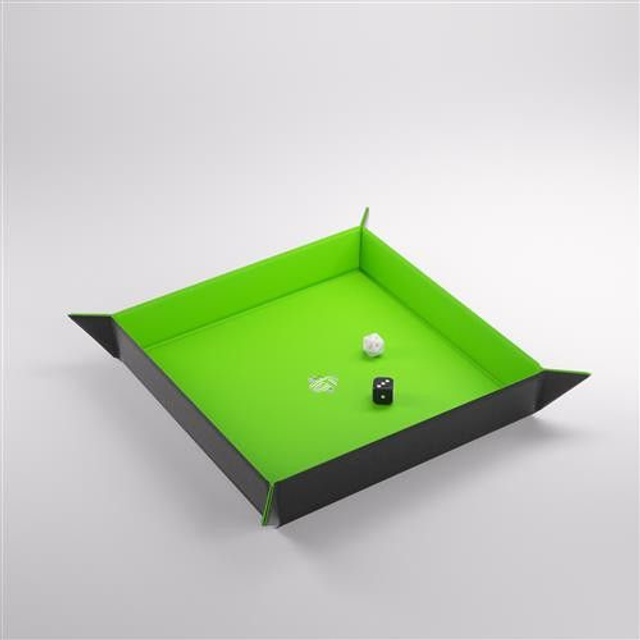 GAMEGENIC - Magnetic Dice Tray - Square - Black/Green
