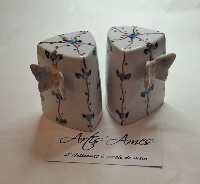 Duo salière et poivrière Papillons