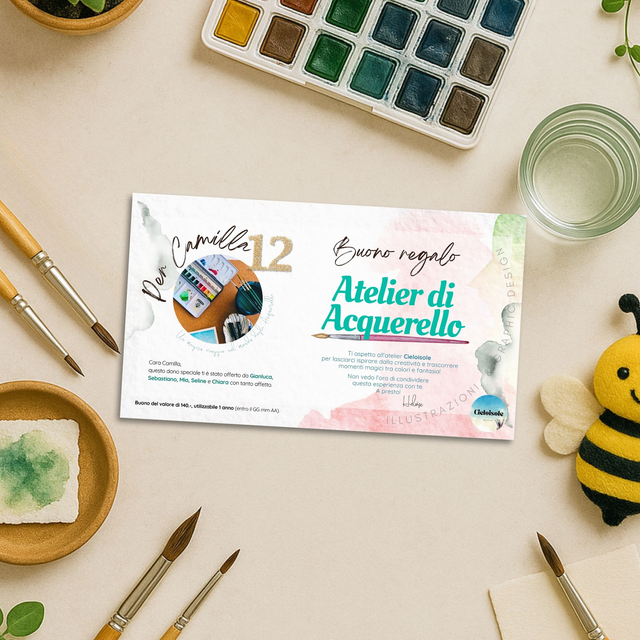 Buono Regalo - Corso di Aquerello - BAMBINI (Corso regolare di 7.5h)
