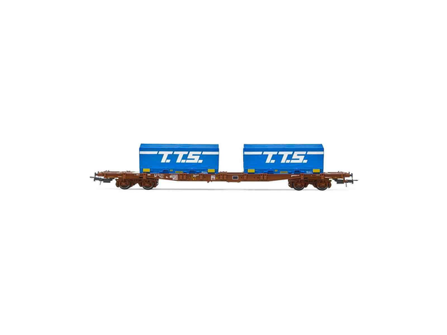 Wagon porte-conteneurs S70 avec containers &#039;TTS&#039; HJ6259 H0