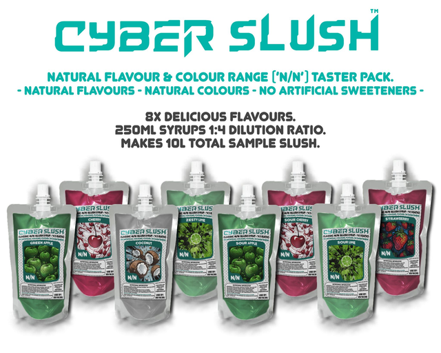 CyberSlush N/N Sample Pack 8 Flavours - Natural Flavour / Natural Colour / Natural Sweetness - 8x0.25L