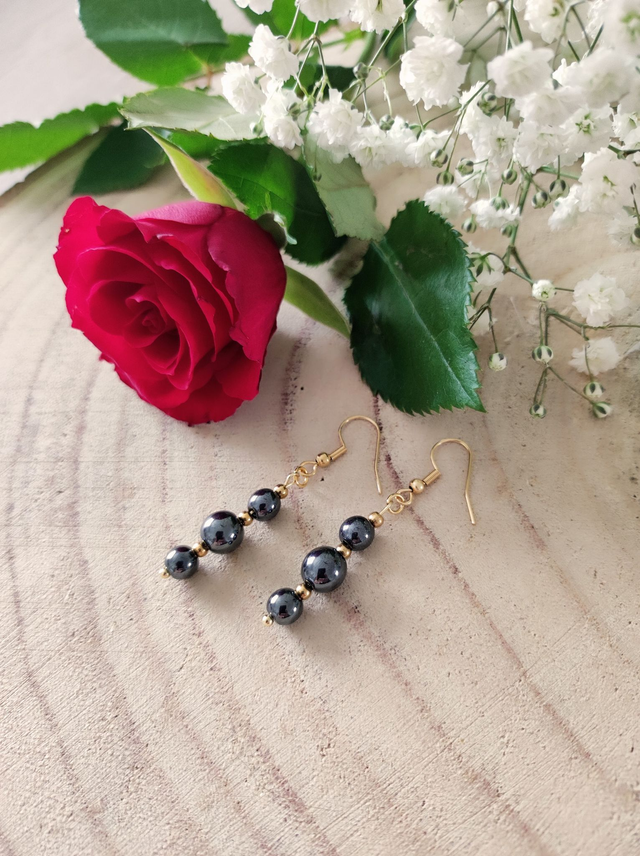 Boucles d'oreilles Hématite