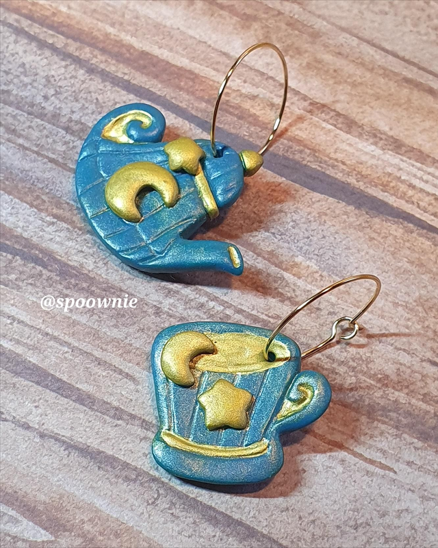 Boucles d'oreilles Service à thé céleste