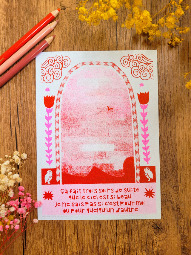 Poème du soir - risographie A5