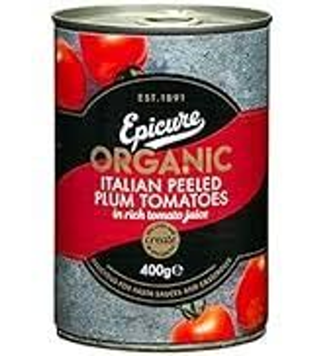 Epicure Organic Italian Peeled Plum Tomatoes