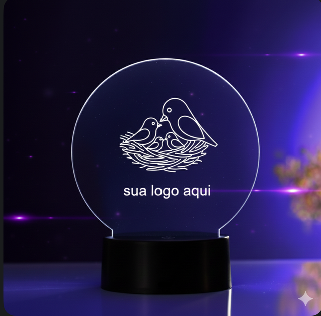 Luminária Acrilico Led Personalizada com sua Log