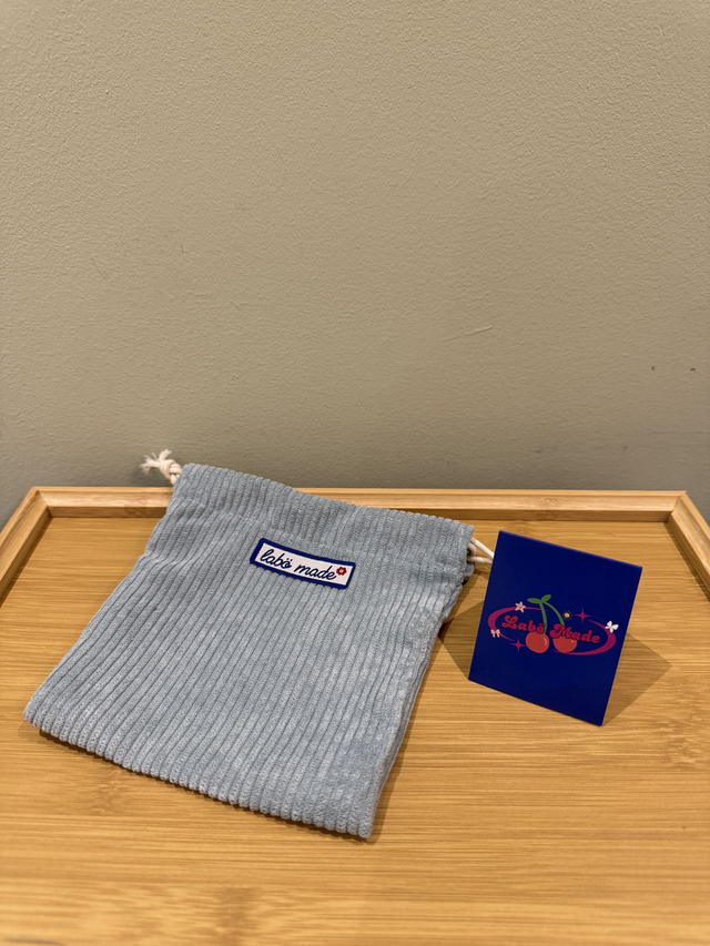 LABÖMADE DIY 16cm Drawstring Pouch - Gray Blue