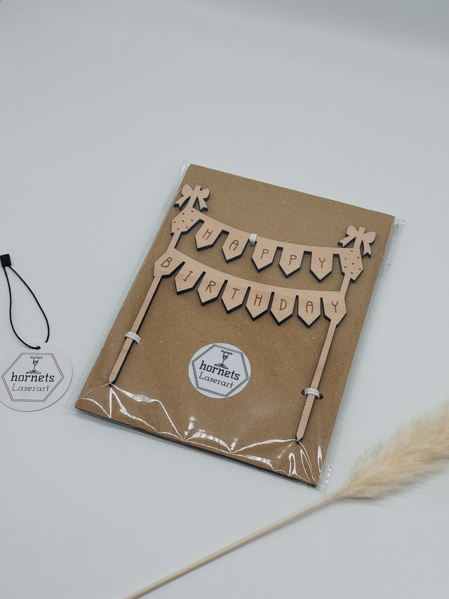 Caketopper Happy Birthday - Wimpel