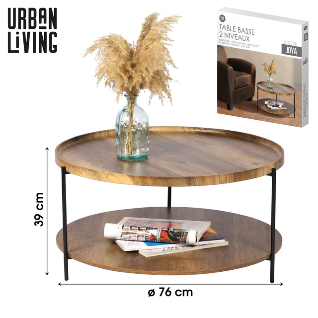 &quot;JOYA&quot; TABLE BASSE 2 NIVEAUX D76CM X H39CM