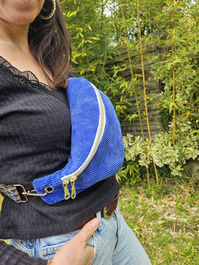 Banane classique  Velours grosses côtes bleu électrique - taille S