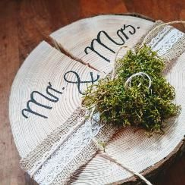 Holzscheibe Moos Mr.& Mrs.