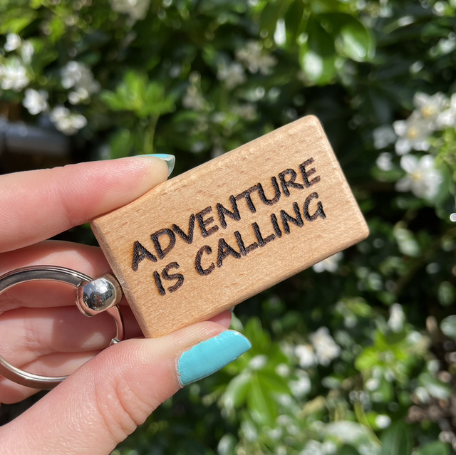 Adventure Is Calling Laser Engraved Wooden Keyring