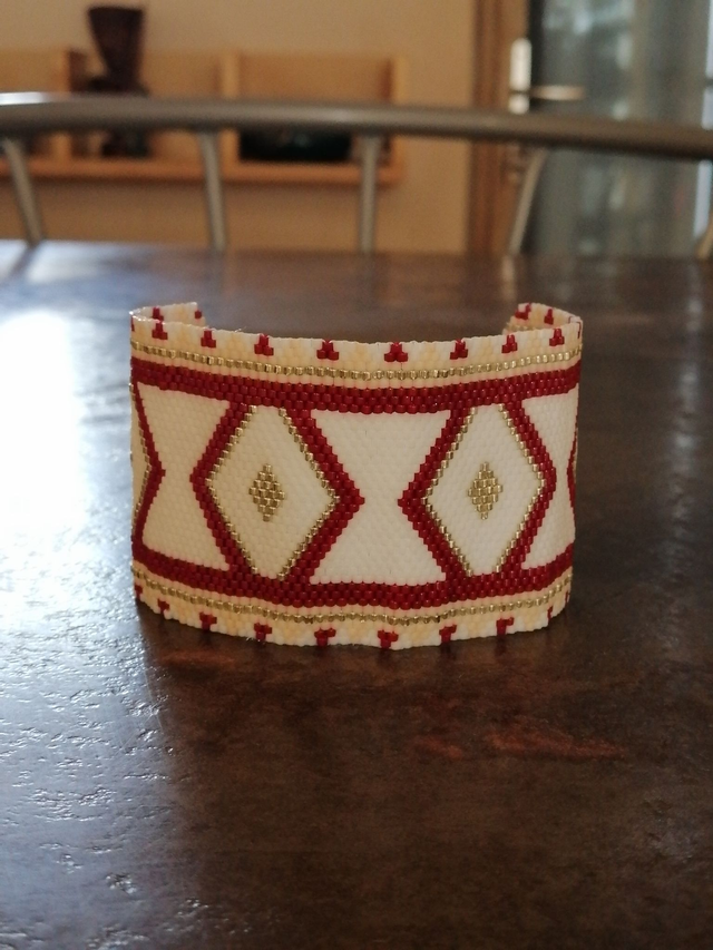 Bracelet, manchette réglable en perles Miuyki Delica