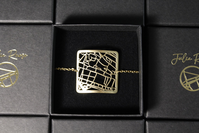 Geneve  Vieille ville | Bracelet carre | Laiton | Dedale