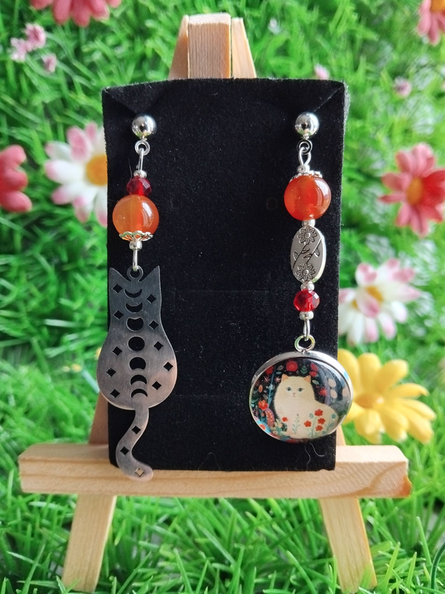 boucles d'oreilles chat