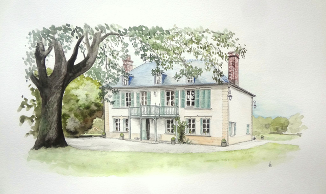 Portrait Maison - A4 Aquarelle 
