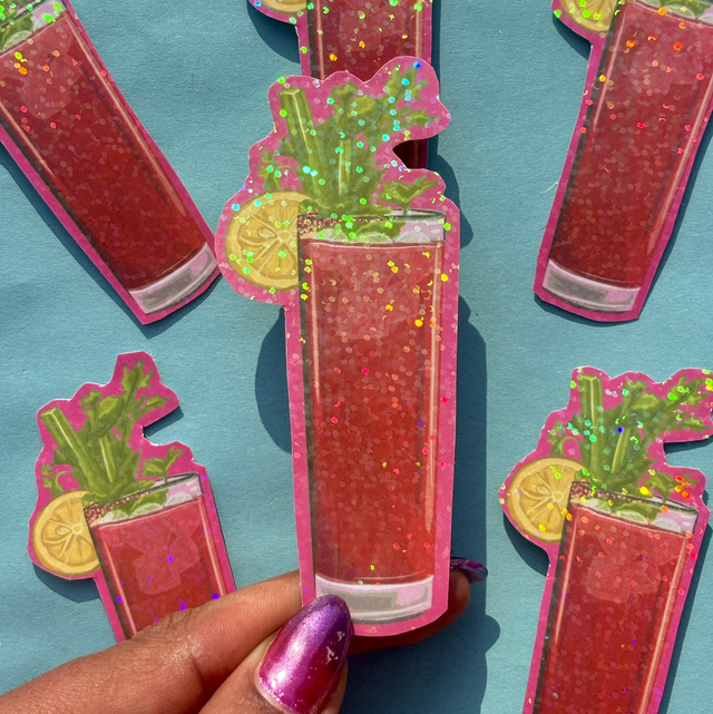 Bloody Mary Cocktail Holographic Sticker