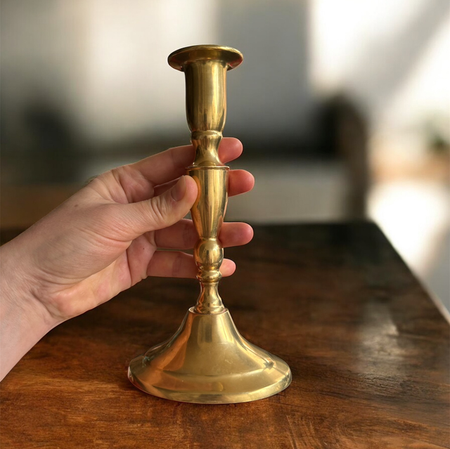 Vintage Brass Candlestick – Classic Mid-Century Candle Holder For Home Decor