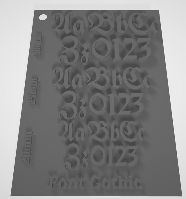 Letterstamps Set 62-teilig Font Gothik