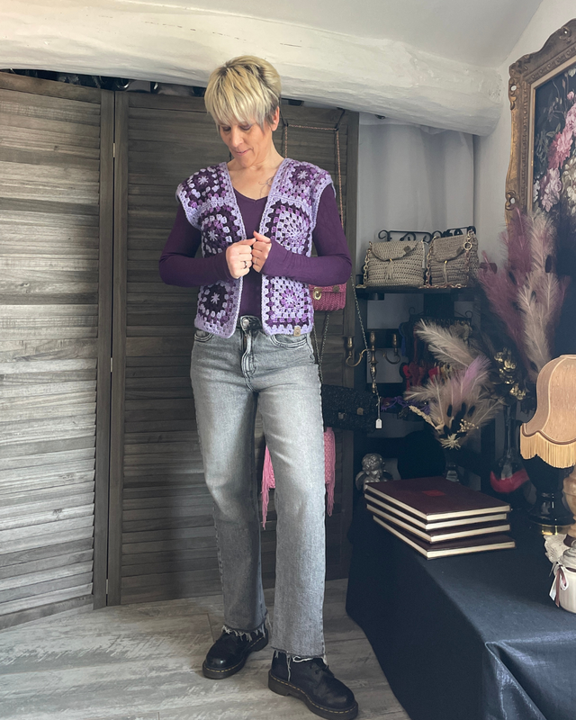 Gilet Granny Violet