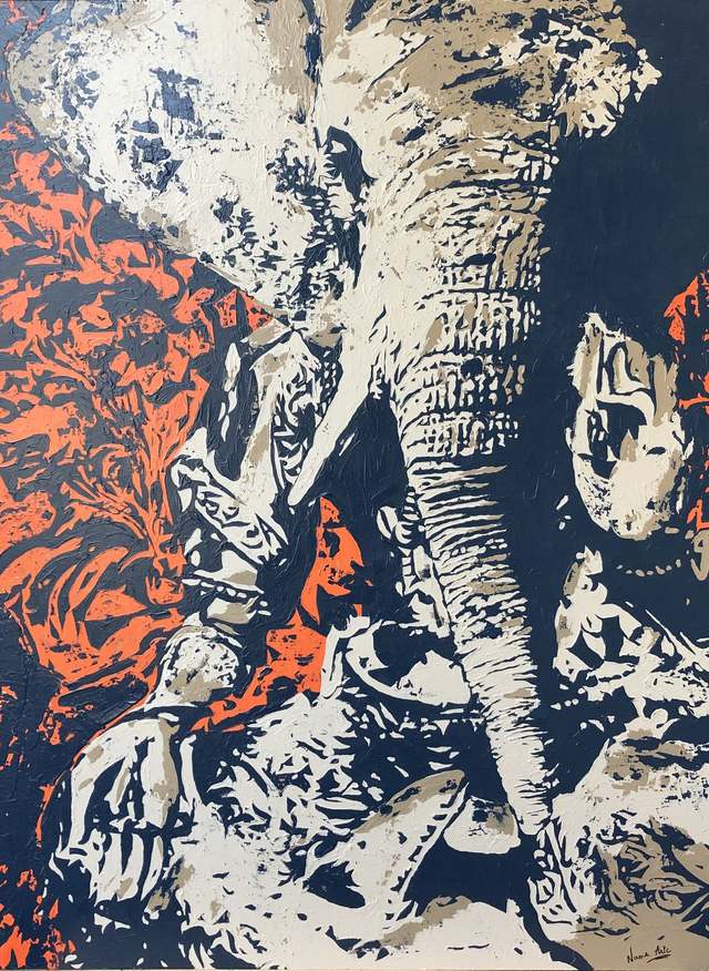 GANESH [PEINTURE SUR BOIS]