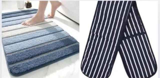 Bath mats, oven gloves, aprons etc