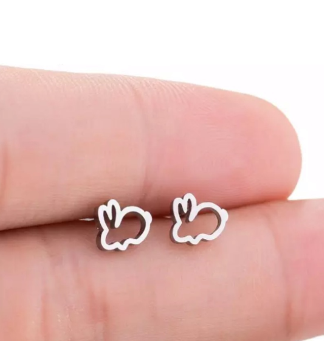 Mini Rabbit Outline Stud Earrings