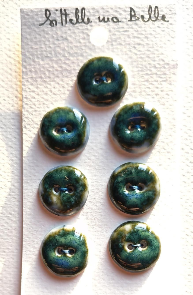 Boutons bleu/vert par 7