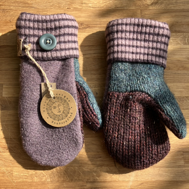 Purple &amp; Green Mittens