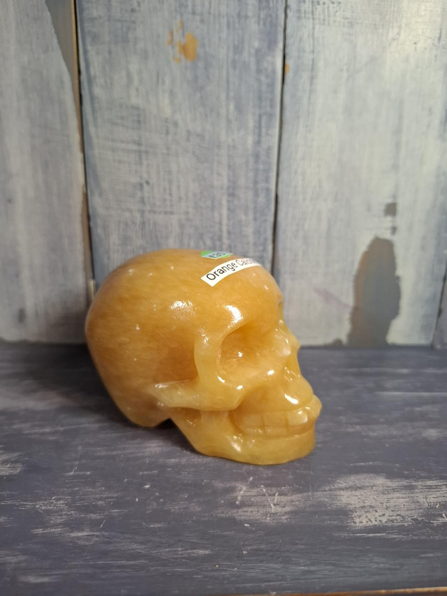 Orange Calcite Skull