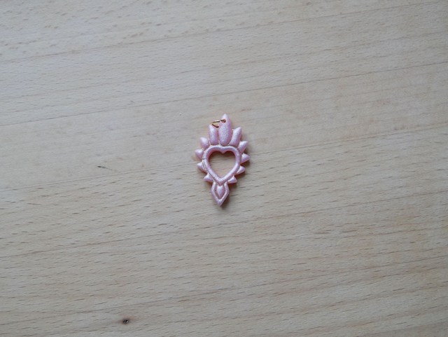 Charm cœur miroir rose/doré