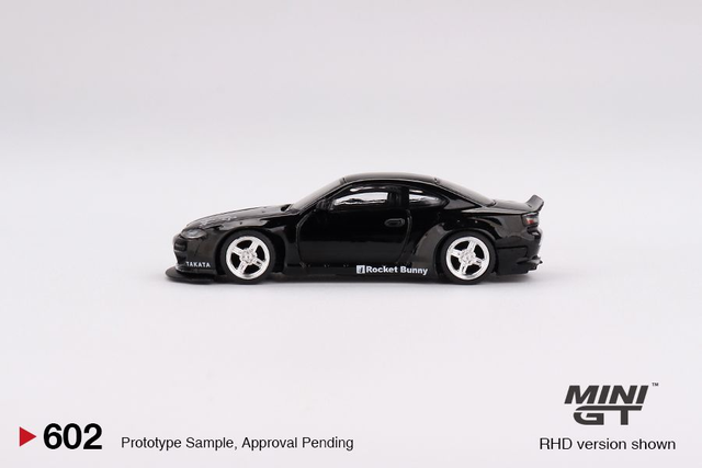 MGT00602 Mini GT 1/64 Nissan Silvia (S15) Rocket Bunny Black Pearl (RHD)