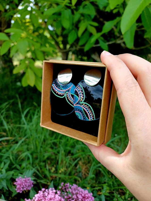 "Dark Paradise" - Boucles d'oreilles Verres de lunettes