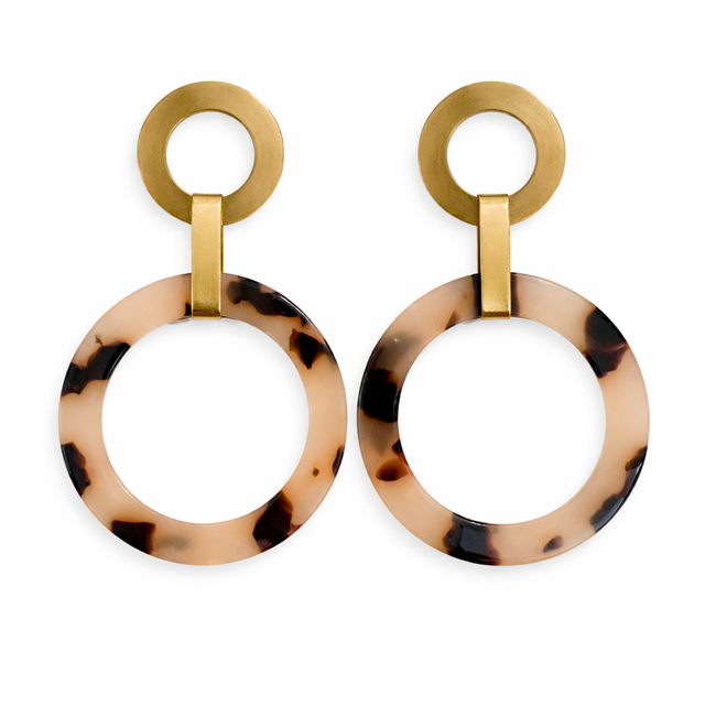 Pendientes acero dorado animal print 