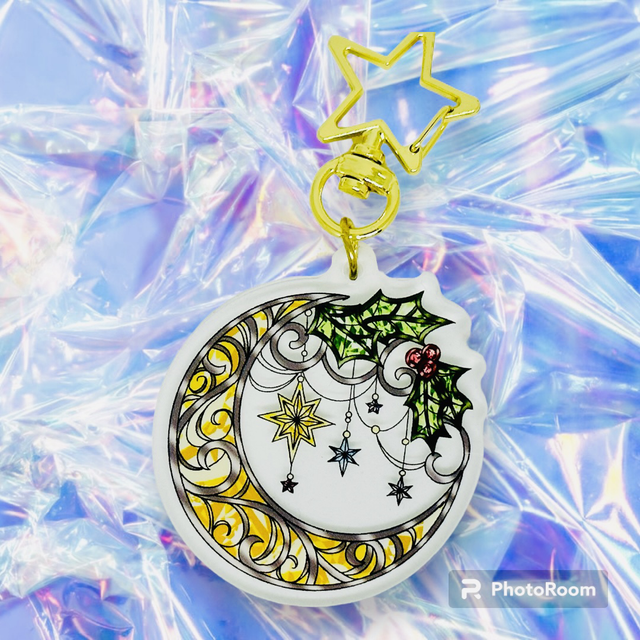 Porte clefs vitrail lunaire