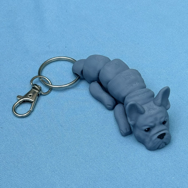 3D Printed French Blue Bulldog Keyring
